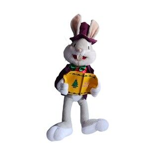 16" Bugs Bunny Stuffed Plush Looney Tunes Nanco 2002 Merry Christmas Caroler